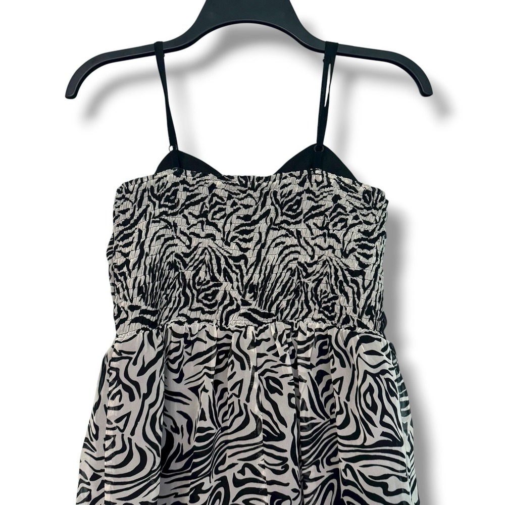 Women's Medium Y2k Babydoll Tank‎ Top Zebra Print 2000s Party Girl Paris Hilton - Picture 7 of 11